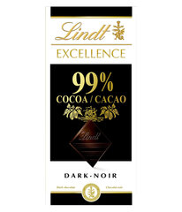 Lindt Excellence Black Chocolate (99%), 50 г, 9 набор упаковки цена и информация | Конфетки | 220.lv