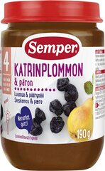 Semper Plum и Pear Puree 4 месяца, 190 г, 12 упаковок цена и информация | Пюре | 220.lv