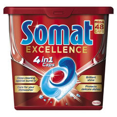 Таблетки для посудомоечных машин Somat Excellence, 3 x 48 шт. цена и информация | Средства для мытья посуды | 220.lv
