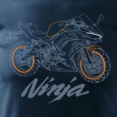 Kawasaki Ninja 650 vīriešu motocikla t-krekls ar motociklu 1209-7 cena un informācija | Vīriešu T-krekli | 220.lv