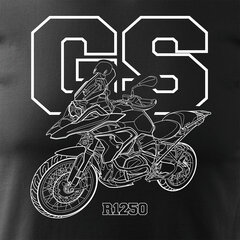 BMW GS 1250 ADVENTURE vīriešu motocikla t-krekls ar motociklu 1556-7 цена и информация | Мужские футболки | 220.lv