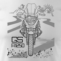 BMW GS 1250 ADVENTURE vīriešu motocikla t-krekls ar motociklu 1567-7 цена и информация | Мужские футболки | 220.lv