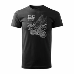 BMW GS 1250 ADVENTURE vīriešu motocikla t-krekls ar motociklu 1574-7 цена и информация | Мужские футболки | 220.lv