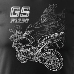 BMW GS 1250 ADVENTURE vīriešu motocikla t-krekls ar motociklu 1574-7 цена и информация | Мужские футболки | 220.lv