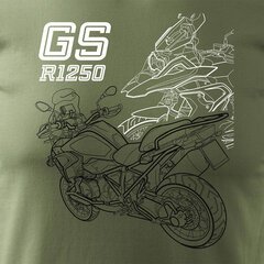 BMW GS 1250 ADVENTURE vīriešu motocikla t-krekls ar motociklu 1577-7 цена и информация | Мужские футболки | 220.lv