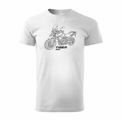 Triumph Tiger 900 vīriešu motocikla t-krekls ar motociklu 1596-7 cena un informācija | Vīriešu T-krekli | 220.lv