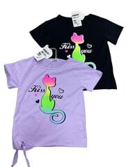 T-krekls meitenēm, 2gab, violeta/melna cena un informācija | Krekli, bodiji, blūzes meitenēm | 220.lv