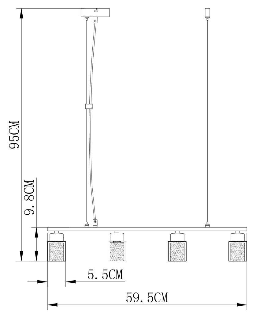 Piekaramā lampa G.LUX GM-2166/4 цена и информация | Lustras | 220.lv