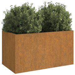 vidaXL dārza puķu kaste, rūsas krāsā, 62x40x39 cm, kortena tērauds cena un informācija | Balkona kastes | 220.lv