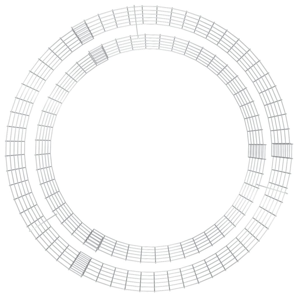 vidaXL gabiona siena ugunskuram, Ø100 cm, cinkota dzelzs cena un informācija | Žogi un piederumi | 220.lv