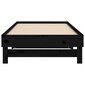 vidaXL izvelkama gulta, melna, 2x(90x190) cm, priedes masīvkoks cena un informācija | Gultas | 220.lv