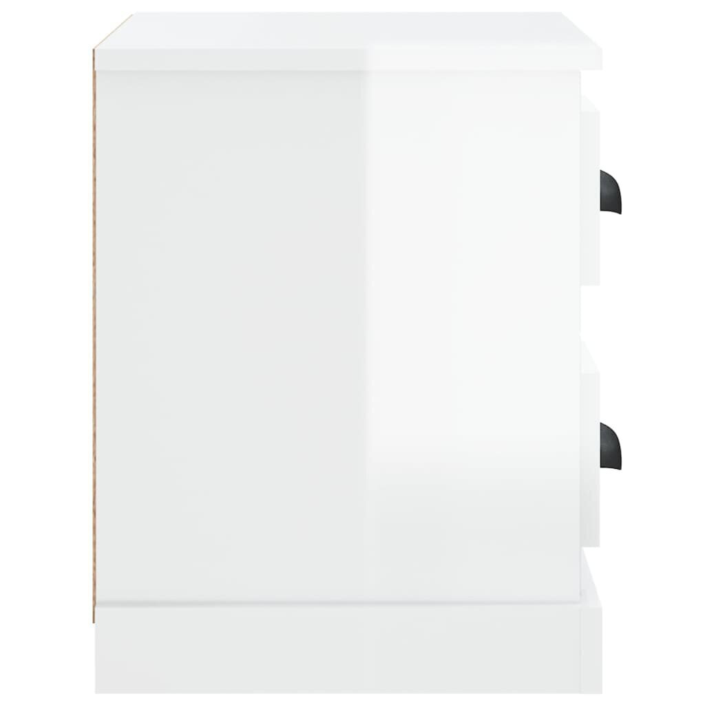 vidaXL naktsskapītis, spīdīgi balts, 60x35,5x45 cm cena un informācija | Naktsskapīši | 220.lv