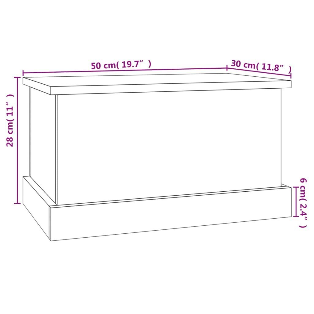 vidaXL uzglabāšanas kaste, 50x30x28 cm, inženierijas koks, ozola krāsa cena un informācija | Veļas grozi un mantu uzglabāšanas kastes | 220.lv