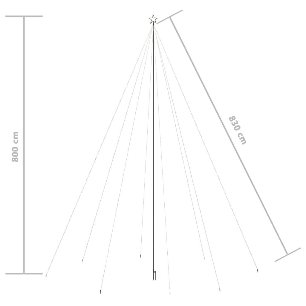 vidaXL Ziemassvētku koka gaismiņas, 1300 LED, 8 m, zilas цена и информация | Ziemassvētku lampiņas, LED virtenes | 220.lv