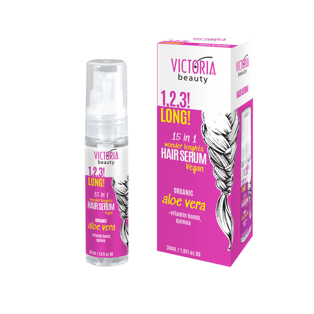 Matu augšanu veicinošs serums ar organiskas alvejas, Bolīvijas kvinoja ekstraktu Victoria Beauty, 30ml cena un informācija | Matu uzlabošanai | 220.lv