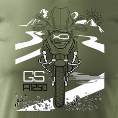 BMW GS 1250 ADVENTURE vīriešu motocikla t-krekls ar motociklu 1568-7 цена и информация | Мужские футболки | 220.lv