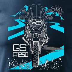BMW GS 1250 ADVENTURE vīriešu motocikla t-krekls ar motociklu 1565-7 цена и информация | Мужские футболки | 220.lv