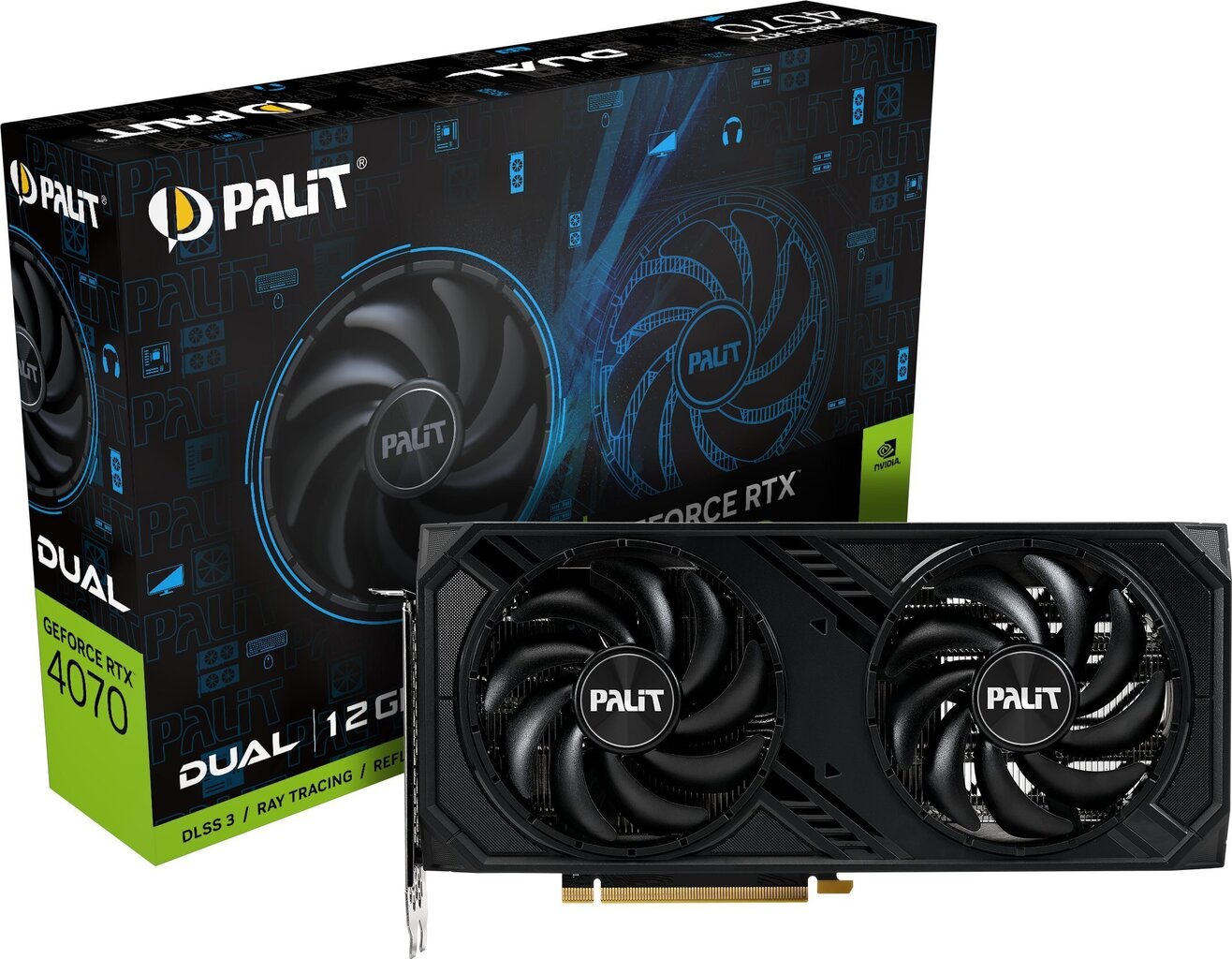 Palit GeForce RTX 4070 Dual (NED4070019K9-1047D) цена и информация | Videokartes (GPU) | 220.lv