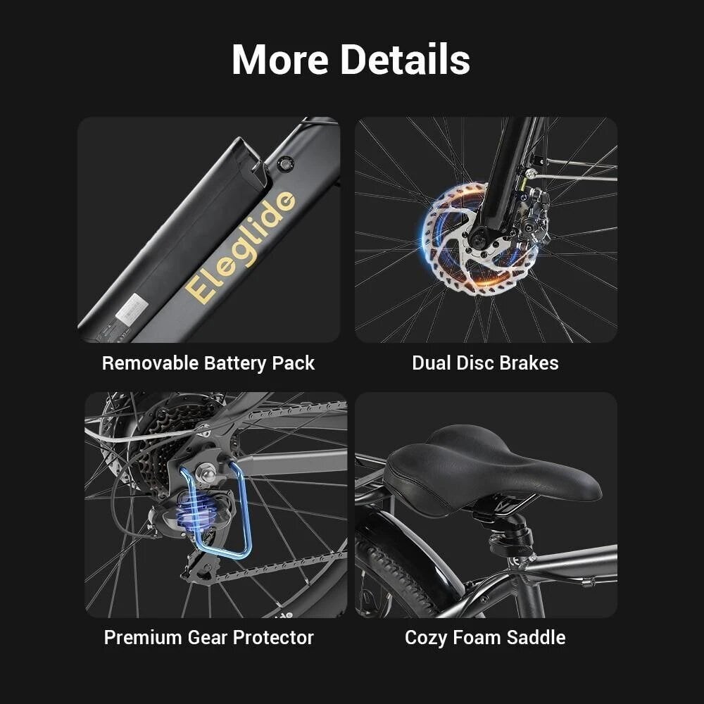 Elektriskais velosipēds Eleglide T1, 27,5", melns цена и информация | Elektrovelosipēdi | 220.lv