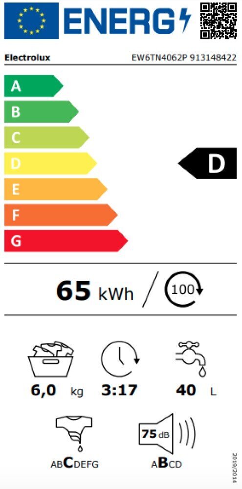 Electrolux EW6TN4062P cena un informācija | Veļas mašīnas | 220.lv