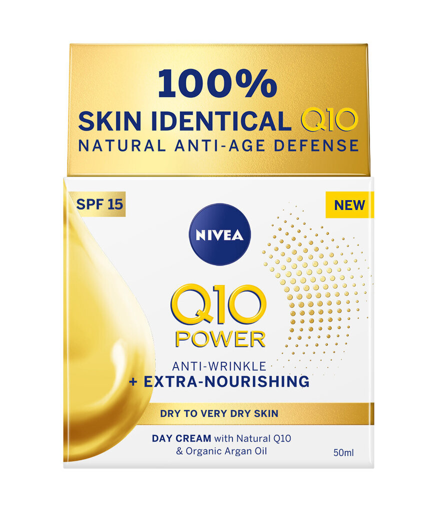 Nivea Q10 Power dienas krēms sausai ādai, 50 ml, 3 iepakojuma komplekts cena un informācija | Sejas krēmi | 220.lv