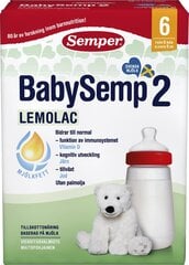 Semper Lemolac 2 piena maisījums 6m, 700 g, 8 iepakojuma komplekts cena un informācija | Piena maisījumi (0-6 mēn.) | 220.lv