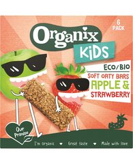 Organix Kids Eco Oat Bars, Strawberry, Apple, 6x30G, 6 набор упаковки цена и информация | Закуски, напитки для детей | 220.lv