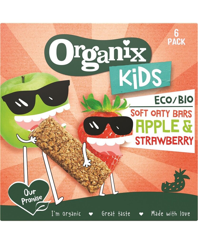 Organix Kids Eco batoniņi, 6x30 g, 6 iepakojuma komplekts цена и информация | Dzērieni, uzkodas bērniem | 220.lv