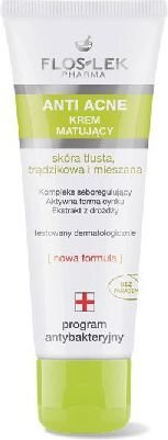 Matējošs sejas krēms Floslek Anti Acne Program, 50 ml cena un informācija | Sejas krēmi | 220.lv