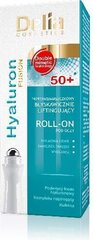 Rullīša acu krēma želeja Delia Cosmetics Hyaluron Fusion 50+, 15 ml  cena un informācija | Acu krēmi, serumi | 220.lv