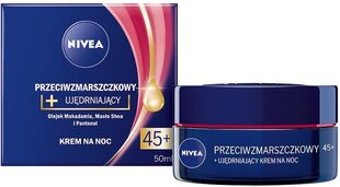 Nostiprinošs nakts sejas krēms Nivea 45+, 50 ml cena un informācija | Sejas krēmi | 220.lv