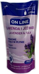 Šķidro ziepju uzpilde On Line Probiotic Formula Lavanda un zīds, 500 ml cena un informācija | Ziepes | 220.lv