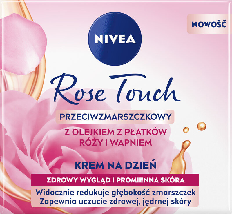 Mitrinošs dienas krēms-gels ar rožu ziedlapu eļļu un kalciju Nivea Rose Touch, 50 ml cena un informācija | Sejas krēmi | 220.lv