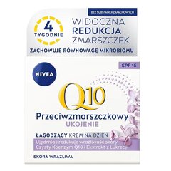 Nomierinošs dienas krēms pret grumbām jutīgai ādai SPF15 Nivea Q10, 50 ml цена и информация | Кремы для лица | 220.lv