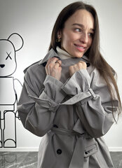 Тренч пальто для женщин 01433-1 Серый цена и информация | Женские пальто | 220.lv