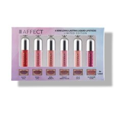 Šķidrās lūpu krāsas komplekts Affect 6 Mini Long-Lasting Liquid Lipsticks Mini, 6x1,8 ml цена и информация | Помады, бальзамы, блеск для губ | 220.lv