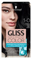 Matu krāsa Gliss Color 1-0 sulīgi melna, 3 gab. cena un informācija | Matu krāsas | 220.lv