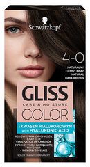 Matu krāsa Gliss Color 4-0 dabiski tumši brūna, 3 gab. cena un informācija | Matu krāsas | 220.lv