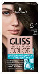 Gliss Color 5-1 Краситель для волос холодный коричневый, 3 упаковочного набора цена и информация | Краска для волос | 220.lv