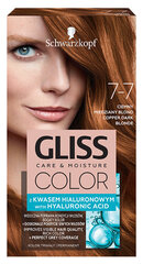 Matu krāsa Gliss Color 7-7 Sandy copper, 3 gab. cena un informācija | Matu krāsas | 220.lv