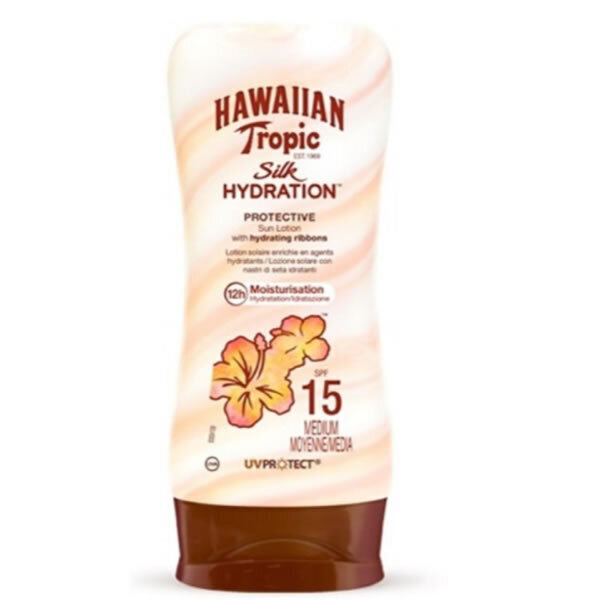 Hawaiian Tropic Silk Hydration aizsargājošs saules losjons Spf15, 180 ml цена и информация | Sauļošanās krēmi | 220.lv