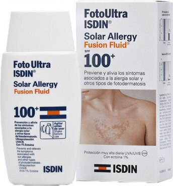 Saules aizsargkrēms Isdin Fusion Fluid Solar Allergy Spf100, 50 ml цена и информация | Sauļošanās krēmi | 220.lv