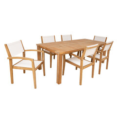 Dining set BALI table and 6 chairs cena un informācija | Dārza mēbeļu komplekti | 220.lv