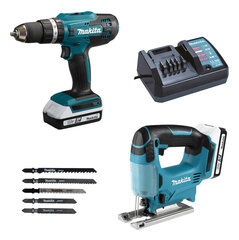 Комплект аккумуляторных инструментов Makita DK18B59Y 18V цена и информация | Шуруповерты, дрели | 220.lv