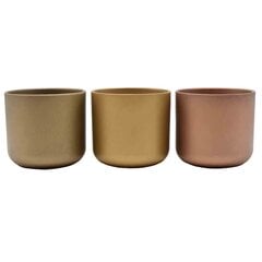 Keramikas puķu pods LISAROSE 13,6 x 12,6(A) cm, zeltaini/brūns cena un informācija | Puķu podi | 220.lv