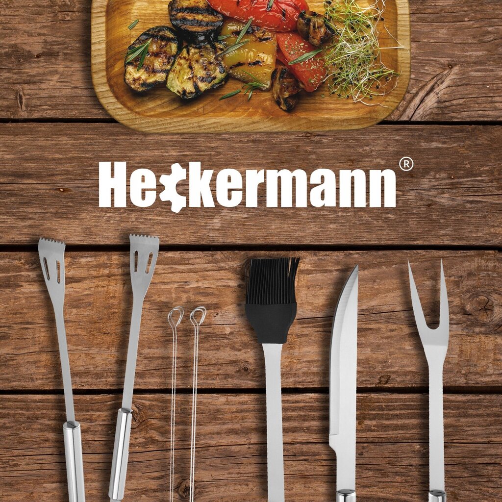 Grilēšanas rīki 9in1 Heckermann, BBQ grila komplekts cena un informācija | Grila, barbekjū piederumi un aksesuāri | 220.lv