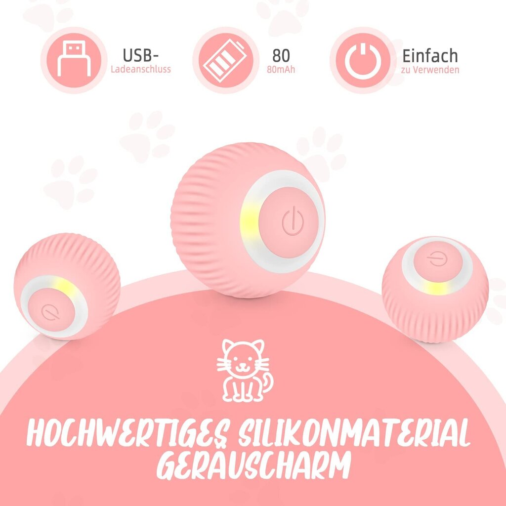 Interaktīvs paškustīgs kaķu rotaļlieta, rozā цена и информация | Rotaļlietas kaķiem | 220.lv