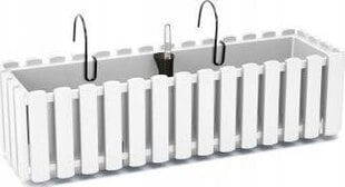Балконный горшок с автоматическим поливом Prosperplast Boardee Fencycase W DDEF600W-S449, белый цена и информация | Ящики для рассады | 220.lv