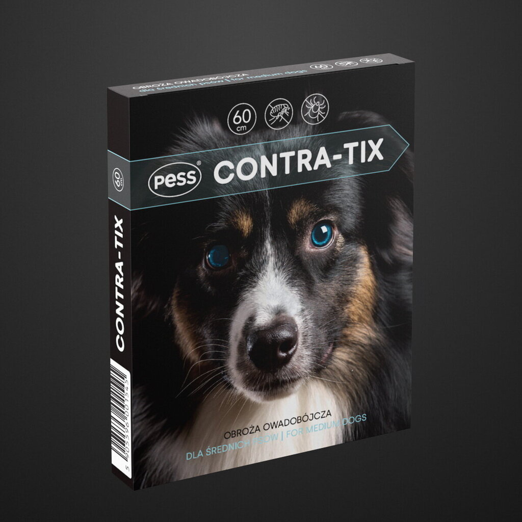 Pess Contra-Tix apkakle pret piesūkšanos vidēja lieluma suņiem, 60 cm cena un informācija | Vitamīni, uztura bagātinātāji, pretparazītu līdzekļi suņiem | 220.lv
