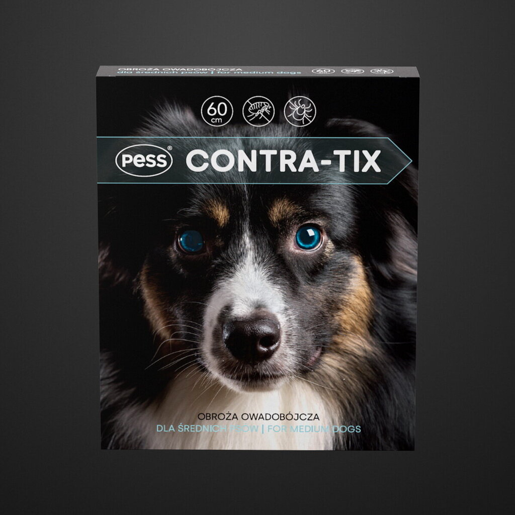 Pess Contra-Tix apkakle pret piesūkšanos vidēja lieluma suņiem, 60 cm cena un informācija | Vitamīni, uztura bagātinātāji, pretparazītu līdzekļi suņiem | 220.lv